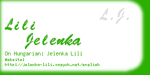 lili jelenka business card